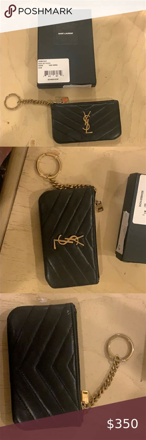 ysl black key pouch|ysl coin purse keychain.